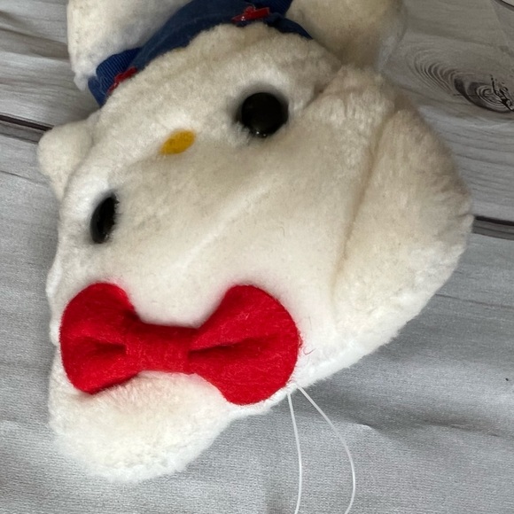 Vintage Hello Kitty 6 inch plush stuffed animal 1983 ‘83 blue overalls CBS toys - Picture 9 of 12